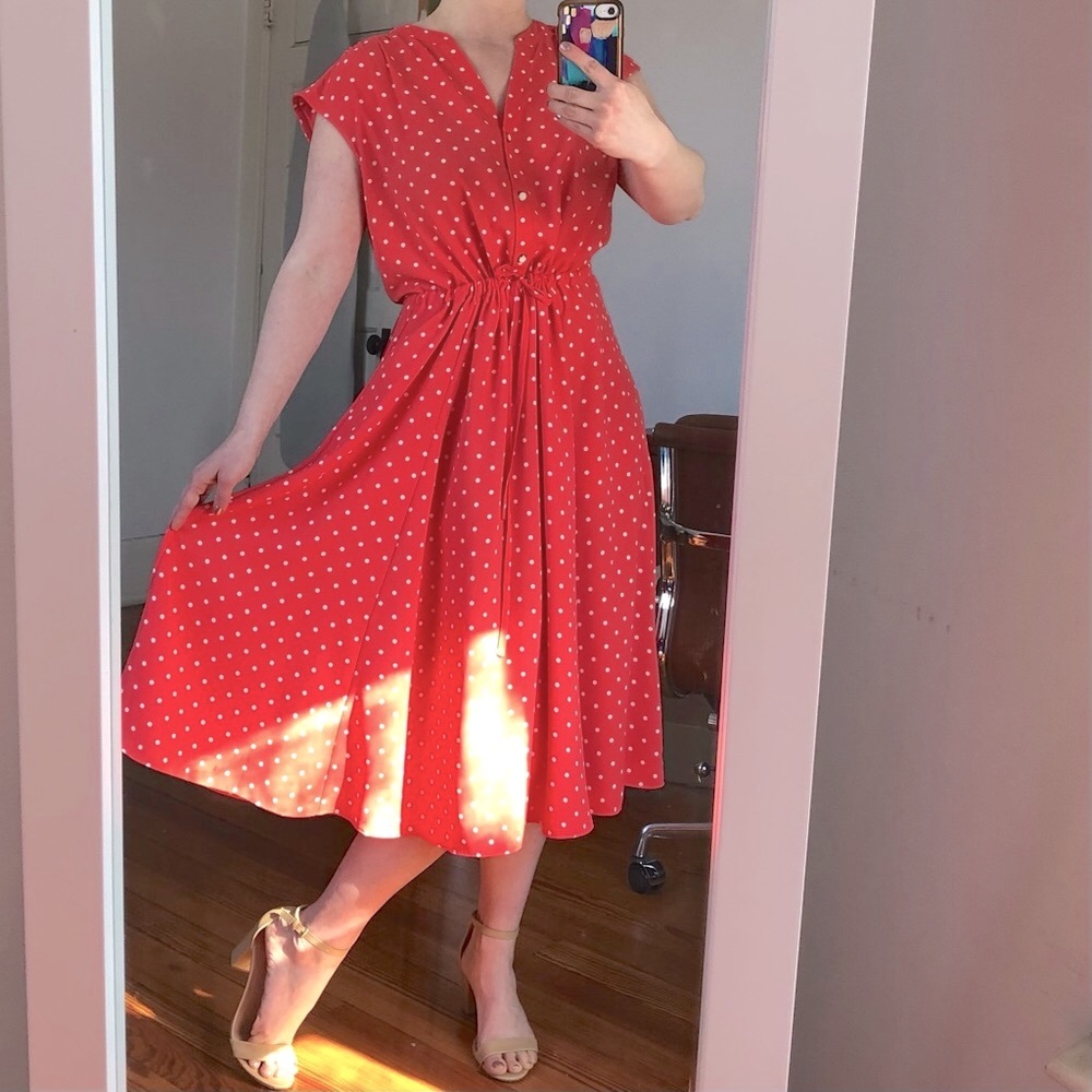 Anne Klein Coral Midi Dress Size L